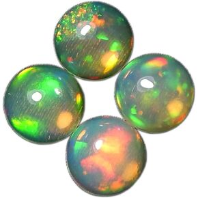 AAA Quality Calibrated Natural Ethiopian Opal For Jewelry Making Loose Gemstone Mix Size Box ((BOX 4 - (Round 6mm = 4 Stone))