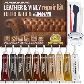 ARCSSAI Brown Leather Repair Kit for Furniture, Couch and Chair, Leather Couch Repair Kit with Super Easy Instructions to Match Any Brown Color, Restores Any Material, Faux, Bonded, Genuine Leather