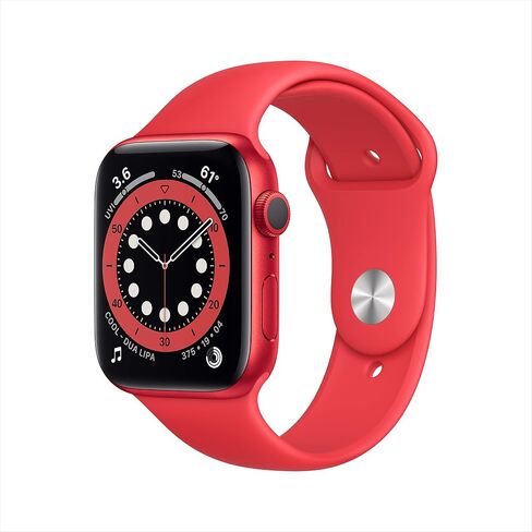 Apple Watch Series 6 (GPS, 44mm) - Red Aluminum Case with Red Sport Band (Renewed Premium) in Saudi Arabia