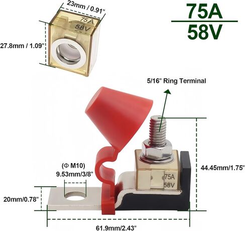 200A Terminal Fuse Block Waterproof IP66 58V Marine Rated Battery Fuse for Car Boat RVs New Energy trams Truck Cruise Ships and Other DC Main Power Sources in Saudi Arabia