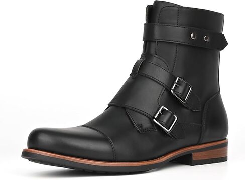 رجال الدراجات النارية القتالية أحذية السوستة السوستة أزياء راكب الدراجة النارية boots أحذية غير رسمية للرجال in Kuwait