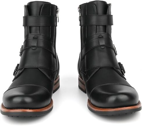 رجال الدراجات النارية القتالية أحذية السوستة السوستة أزياء راكب الدراجة النارية boots أحذية غير رسمية للرجال in Kuwait