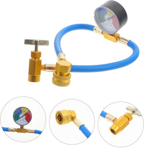 PartyKindom Air Conditioning Rechargeble Hose with Gauge, 1/2 Thread DIY Auto Refill Hose for Car, Charging Hose with Pressure Gauge in Saudi Arabia