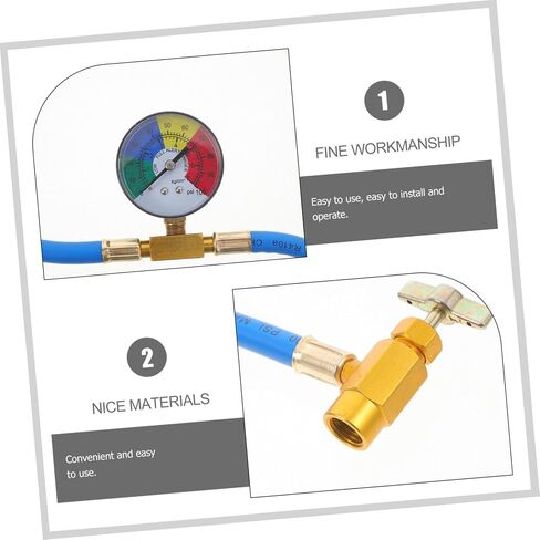 PartyKindom Air Conditioning Rechargeble Hose with Gauge, 1/2 Thread DIY Auto Refill Hose for Car, Charging Hose with Pressure Gauge in Saudi Arabia