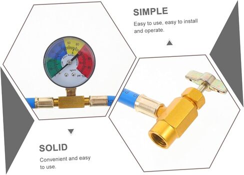 PartyKindom Air Conditioning Rechargeble Hose with Gauge, 1/2 Thread DIY Auto Refill Hose for Car, Charging Hose with Pressure Gauge in Saudi Arabia