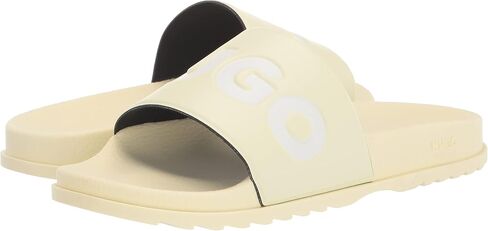 HUGO Men's Big Logo Slide Sandals, pastal Yellow, 7 in Saudi Arabia