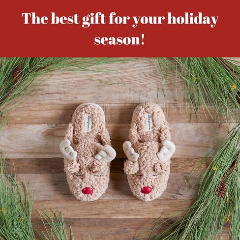 Dearfoams Funny Ugly Christmas Sweater Holiday Scuff Slipper, Men's Reindeer, X-Large in Saudi Arabia