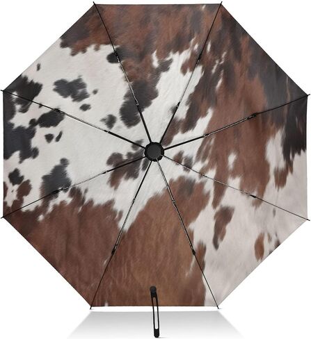 Large Windproof Umbrella Auto Open Folding Umbrella, 8 Ribs Rain Proof Reverse Umbrella for Travel Golf-(Cow Print) in Saudi Arabia
