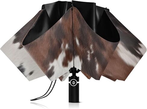 Large Windproof Umbrella Auto Open Folding Umbrella, 8 Ribs Rain Proof Reverse Umbrella for Travel Golf-(Cow Print) in Saudi Arabia