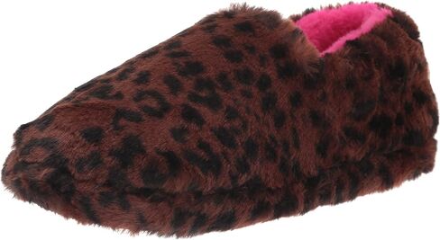 Dearfoams Unisex Nina West Leopard Print Furry Closed Back with Inclusive Sizing Slipper, 11-12 US Women in Saudi Arabia
