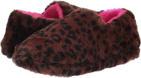 Dearfoams Unisex Nina West Leopard Print Furry Closed Back with Inclusive Sizing Slipper, 11-12 US Women in Saudi Arabia