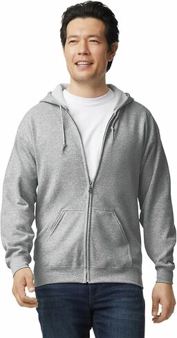 Gildan mens Fleece Zip Hooded Sweatshirt, Style G18600 Shirt, Sport Grey, XX-Large US in Saudi Arabia