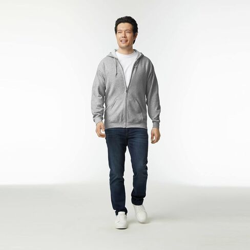 Gildan mens Fleece Zip Hooded Sweatshirt, Style G18600 Shirt, Sport Grey, XX-Large US in Saudi Arabia