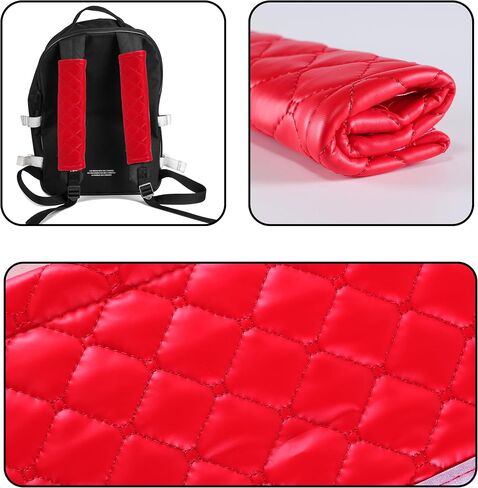 غطاء حزام مقعد Amooca Care Cover Leaf Leaving Coolbelt Counter Coushions 2pc للحصول على ملاءمة عالمية أكثر راحة للسيارات وحقيبة الظهر باللون الأحمر in Kuwait