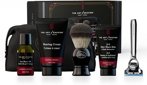 The Art of Shaving Unscented Travel Kit - Men's Razor with Pre-Shave Oil, Shaving Cream, Shaving Brush & After-Shave Balm in Saudi Arabia