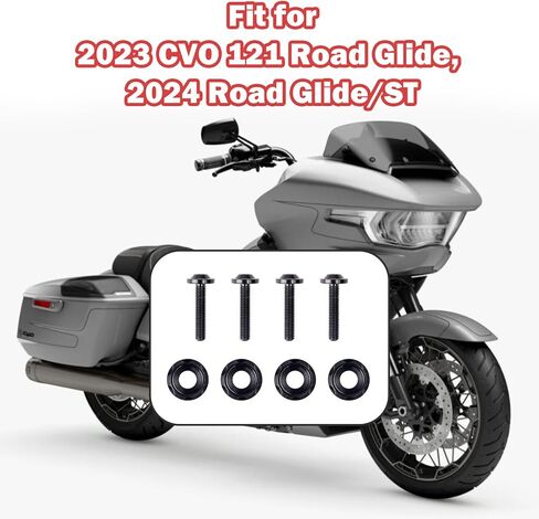 مسامير Harley Black Titanium Windshield ، أعلى دراجة نارية من الأداء ، براغي هدية تناسب 2014-2024 Harley Touring Fltrx Road Glide/Special Fltrxs ، 121 CVO Road Glide ، 2024 Road Glide/St in Saudi Arabia