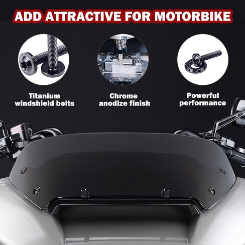 مسامير Harley Black Titanium Windshield ، أعلى دراجة نارية من الأداء ، براغي هدية تناسب 2014-2024 Harley Touring Fltrx Road Glide/Special Fltrxs ، 121 CVO Road Glide ، 2024 Road Glide/St in Saudi Arabia