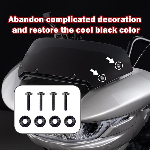 مسامير Harley Black Titanium Windshield ، أعلى دراجة نارية من الأداء ، براغي هدية تناسب 2014-2024 Harley Touring Fltrx Road Glide/Special Fltrxs ، 121 CVO Road Glide ، 2024 Road Glide/St in Saudi Arabia