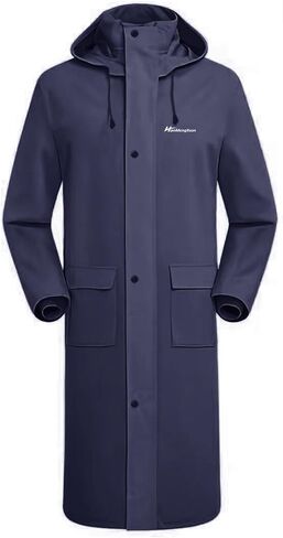 Men's Rain Jacket with Hood Waterproof Lightweight Long Safety Raincoat Rain Gear in Kuwait
