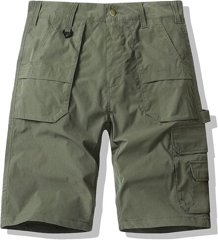 Men's Cargo Shorts for Work Relaxed Fit Outdoor Multi-Pocket Work Utility Tactical Hiking Travel Casual Shorts in Kuwait