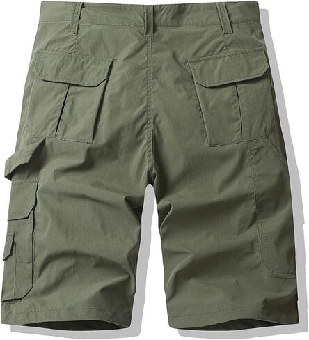 Men's Cargo Shorts for Work Relaxed Fit Outdoor Multi-Pocket Work Utility Tactical Hiking Travel Casual Shorts in Kuwait