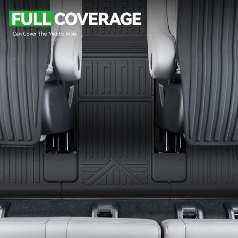 Floor Mats & Cargo Liner & 3rd Row Backrest Mat for 2024 2025 GMC Acadia 7 Seats, Door Sill Protectors, All Weather TPE Mats Set Including Floor Liners, Trunk Mat & 2nd Layer Mat Accessories in Kuwait