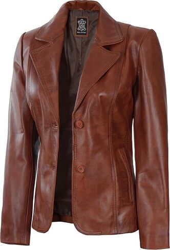 Blingsoul Leather Blazer Jacket Women - معاطف جلدية للنساء in Saudi Arabia