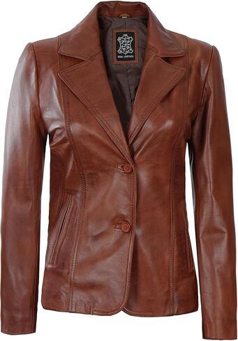 Blingsoul Leather Blazer Jacket Women - معاطف جلدية للنساء in Saudi Arabia