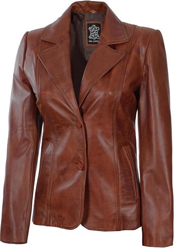 Blingsoul Leather Blazer Jacket Women - معاطف جلدية للنساء in Saudi Arabia