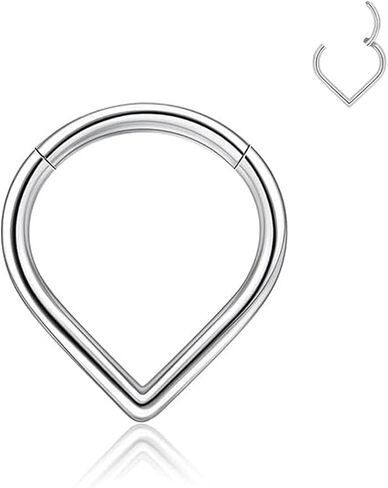 Woman Men 16 Gauge Septum Ring 16G Hinged Nose Ring Daith Earrings Clicker Rings Piercing Jewelry Gold-Silver in Saudi Arabia