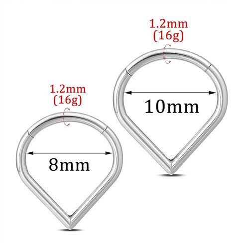 Woman Men 16 Gauge Septum Ring 16G Hinged Nose Ring Daith Earrings Clicker Rings Piercing Jewelry Gold-Silver in Saudi Arabia