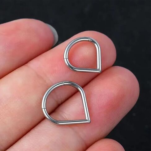 Woman Men 16 Gauge Septum Ring 16G Hinged Nose Ring Daith Earrings Clicker Rings Piercing Jewelry Gold-Silver in Saudi Arabia