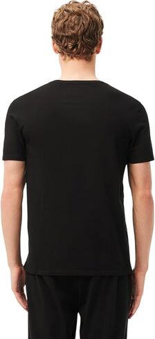 Lacoste Men's 100% Cotton Regular Fit Crew Neck Undershirt, 3-Pack in Kuwait
