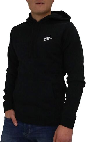 Nike Men's Sportswear Club Pullover Hoodie, Black/Black/White, X-Large in Saudi Arabia