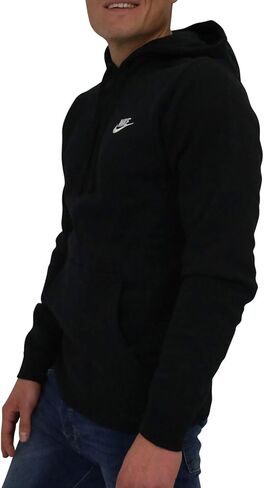 Nike Men's Sportswear Club Pullover Hoodie, Black/Black/White, X-Large in Saudi Arabia