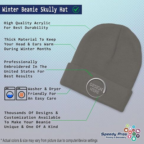 Speedy Pros Beanies for Men Hockey Dad C Embroidery Humor Team Winter Hats for Women Acrylic Skull Cap 1 Size in Kuwait