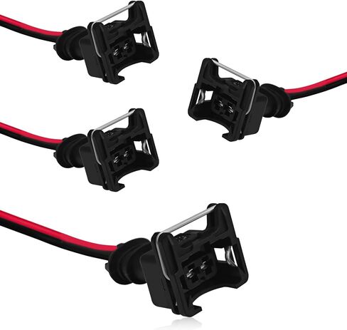 4PCS Fuel Injector Connector EV1 Connector Fuel Injector Wiring Harness, Injector Socket with Extended Plug Clip Cut Pigtail Wedge Wiring Harness 2-Wire FemaleReplace EV1 OBD1 Any RC in Saudi Arabia