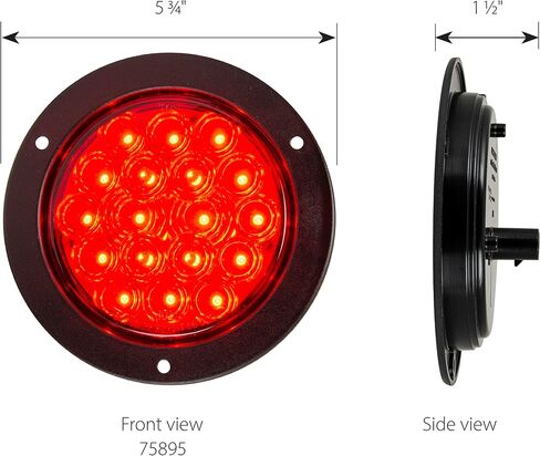 GG Grand General 75895 4 inches Fleet Red/Red 18 LED Black Flange Light, 3 Pin Plug in Saudi Arabia