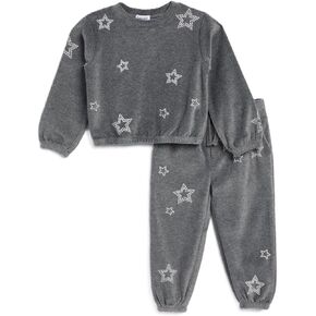 Splendid Girls Silver Star Jogger Set