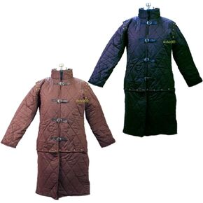 Annafi سميكة مبطنة في العصور الوسطى درع Gambeson | الأزياء المسرحية الأكمام الكاملة | القطن النسيج السترة السترة | تسليح مزدوج