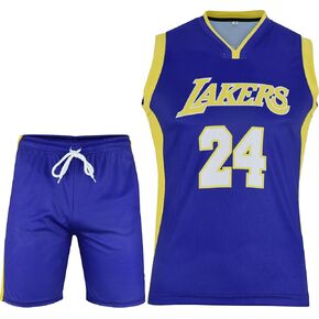 Basketball Jersey for Boys/Men 2 Piece Basketball Uniform Adult Sleeveless Kit Lightweight Set
