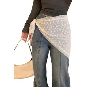 YEMOCILE Women's See Through Bow Lace Skirt Tie Up Mesh Midi Skirt Sheer Hip Covering Skirts