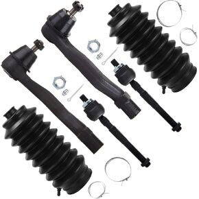 SCITOO 6pcs Front Suspension Kit Outer Inner Tie Rod End w/Boots Fit 1994-1997 For Acura Integra 1992-1995 For Honda Civic 1993-1997 For Honda Civic del Sol