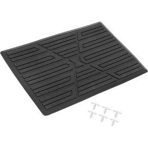 Motoforti Universal Car Floor Mat Plate, Patch Heel Scuff Plate Foot Rest Pedal Pad, Rubber, Black, 1 Pc