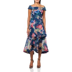 Adrianna Papell Women's Floral Organza High Low Dress