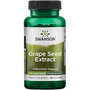 Swanson Herb Grape Seed Ext Std 500mg 60 Cap