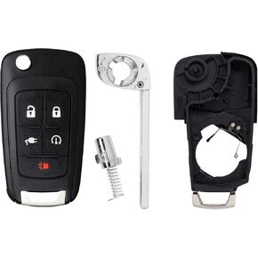 StandardAutoPart 5 Button Peps Flip Key Replacement Shell Case Compatible with Chevrolet Volt OHT05918179 22923862 (Shell Case)