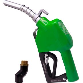 3/4" Inch NPT Automatic Shut Off Fuel Nozzle Kit Fuel Pump Handle 360° Hose Swivel,13/16" Spout 16 GPM Flow with Hook designed for Gasoline, Diesel,Kerosene Biodiesel up to B20, E15 Kerose