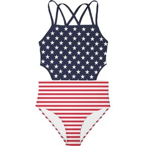Girls One Piece Swimsuits Bathing Suit for Teens Cut Out Cute Girls' One-Piece Swimwear Criss Cross for Kids Summer Beach