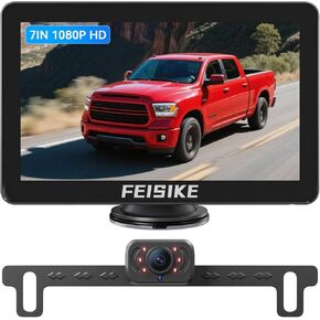 Backup Camera with IR Night Vision, 7 Inch 1080P HD Rear View Camera, Plug-Play, DIY Guide Lines, 150° Wide Angle, Back up Camera Systems for Truck Cars Pickups SUV Van